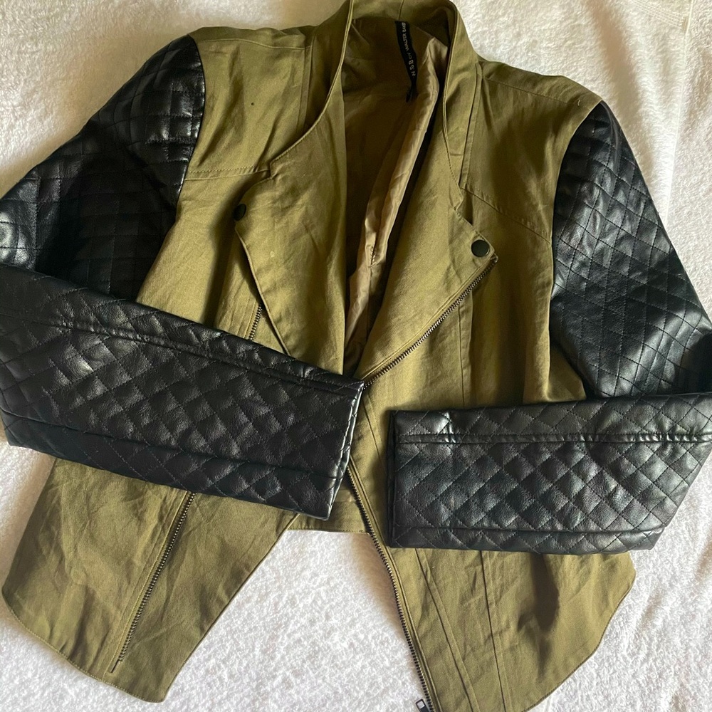 Women’s Walter baker army green& leather j…